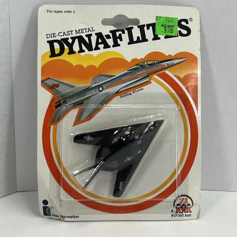 Dyna-Flights  Diecast Stealth Aircraft - 1982 - New on Card - Zee Toys